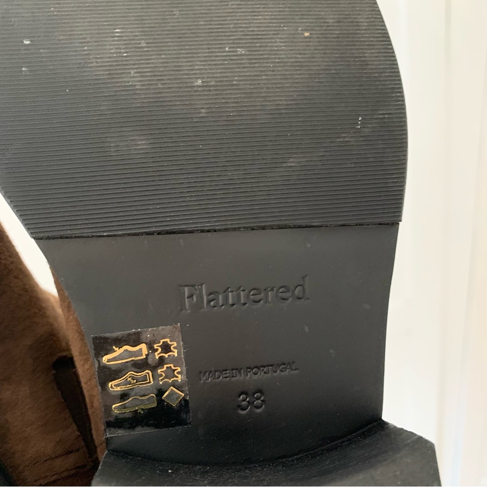 🎭 Flattered 🎭 Brown Suede Ankle Chelsea Boots size 38 - Picture 9 of 14